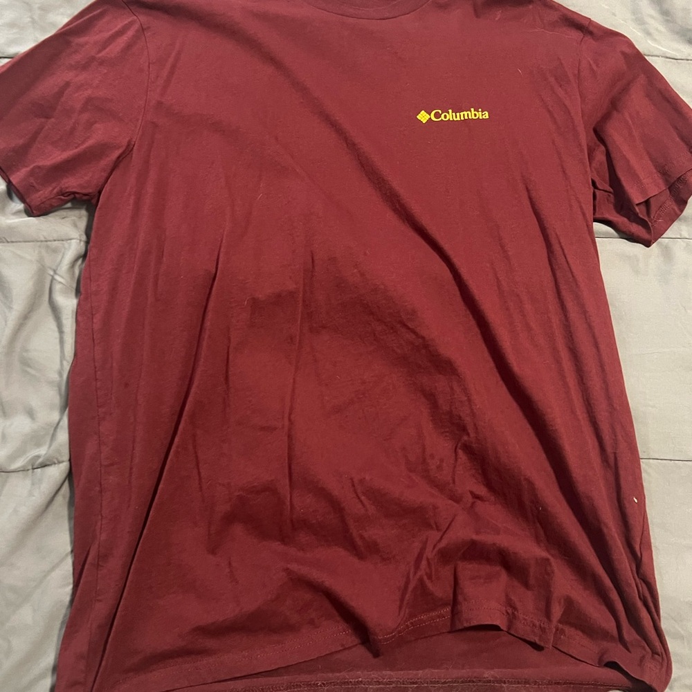 Columbia Men's Maroon Tee with Yellow Logo